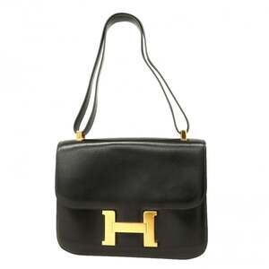 Hermes Constance 23 Shoulder Bag, Box Calf Leather, Black, with "S" stamp, Wo...